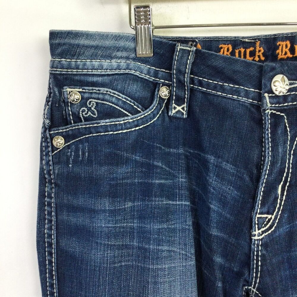 Rock Revival Womens Sasha Easy Bootcut Jeans Mid-Rise Stretch Denim Blue Size 32 - Picture 8 of 16